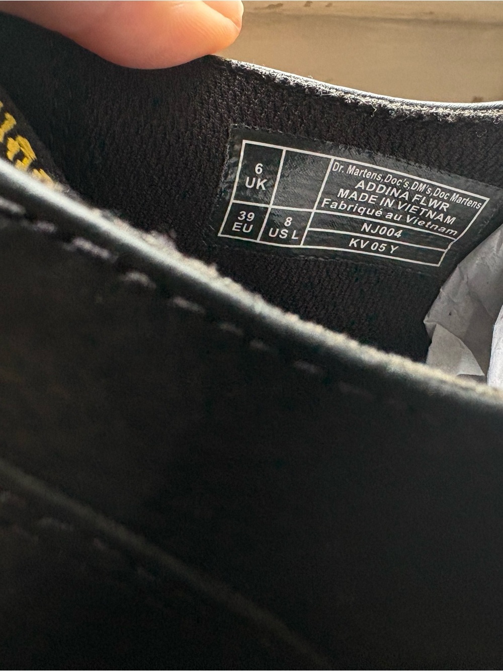 Dr. Martens Black Leather Platform Mary Jane with Flower Buckle - Picture 4 of 5